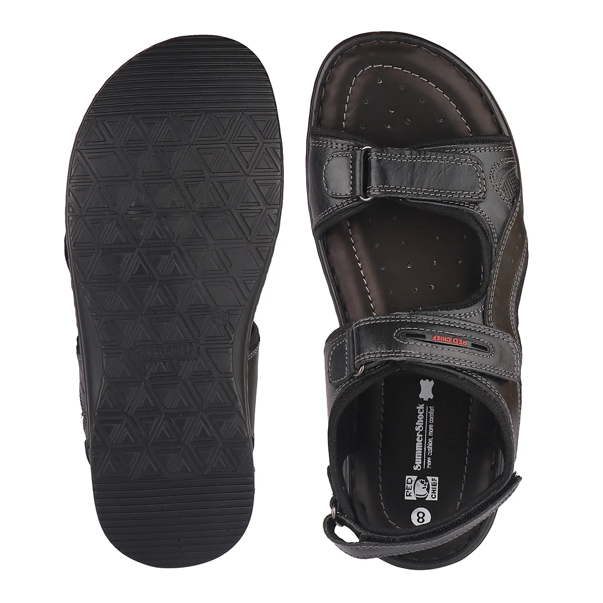Red Chief Black Sandal for Men RC3681 001 - Image 8