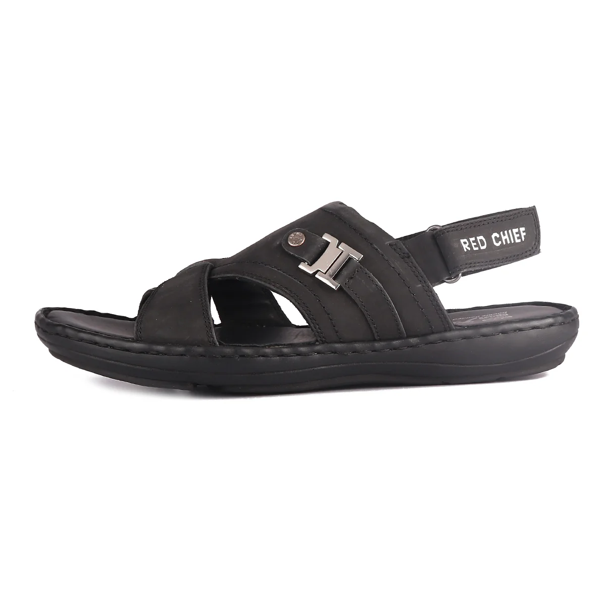 Red Chief Black Sandal for Men RC3790 001 - Image 3