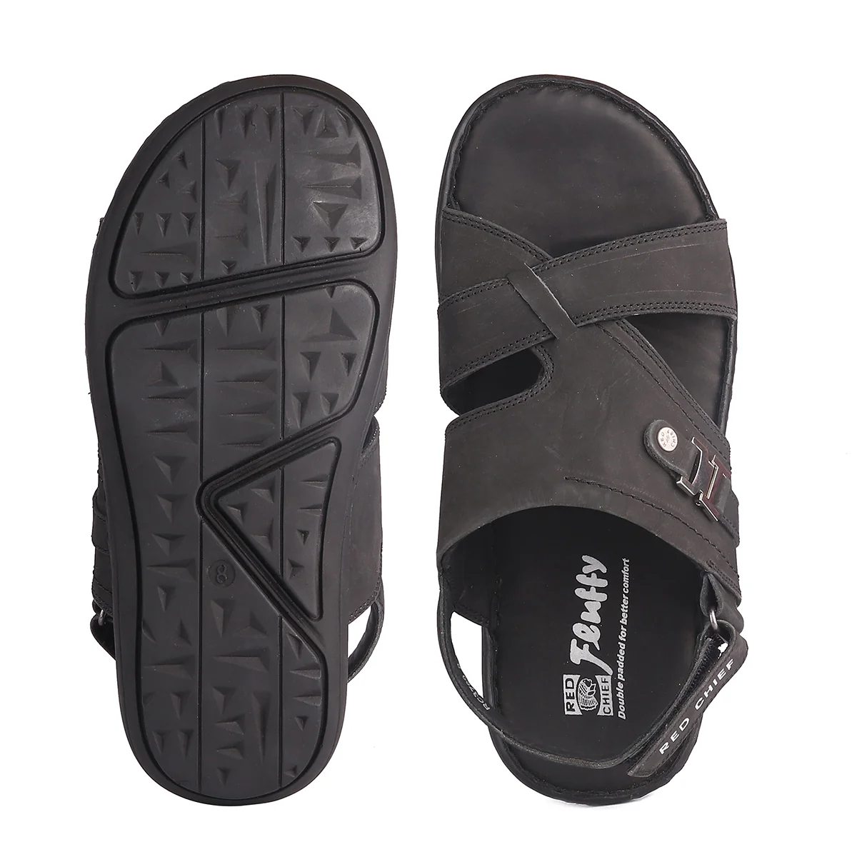Red Chief Black Sandal for Men RC3790 001 - Image 8