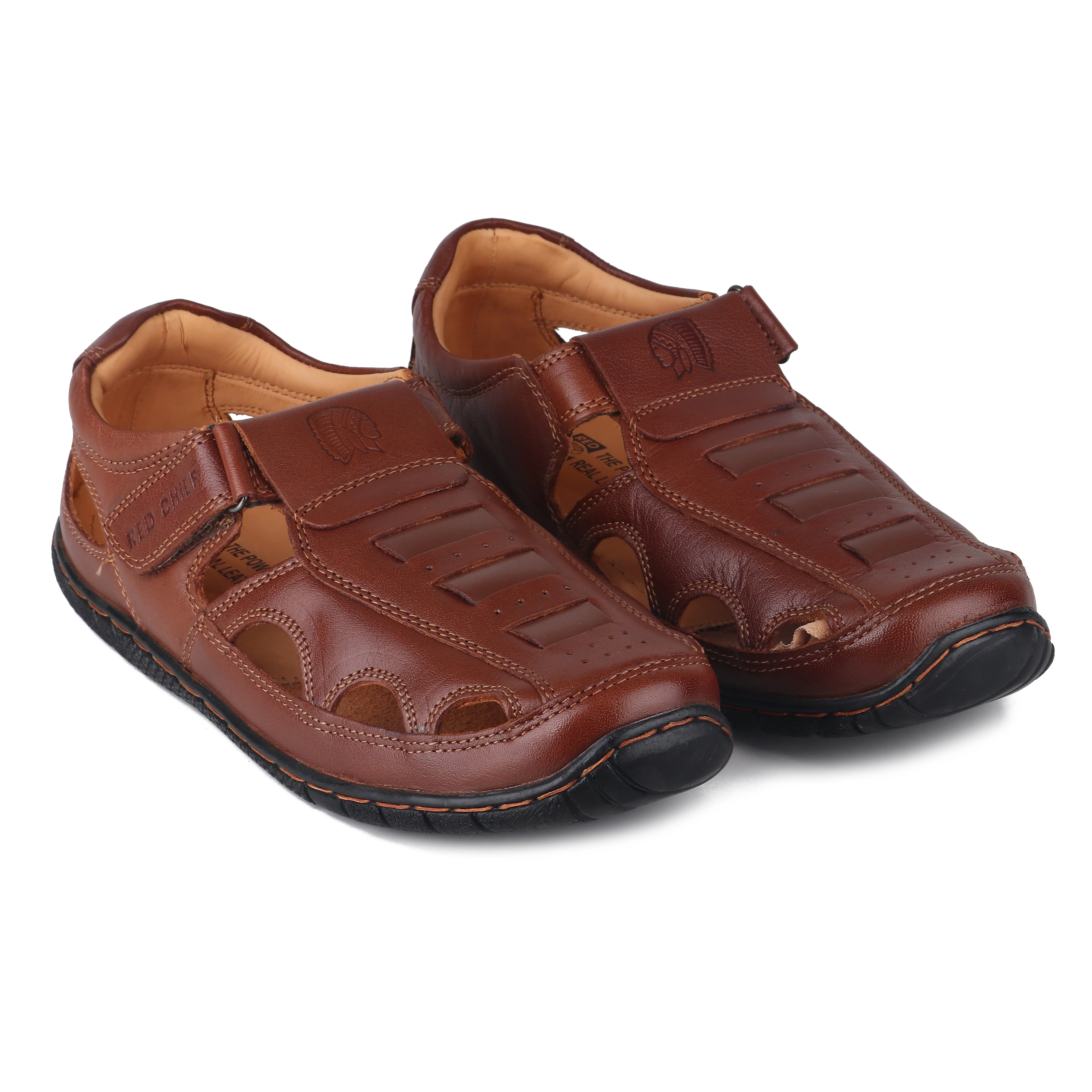 Red Chief Tan Sandal for Men RC547 287 - Image 4