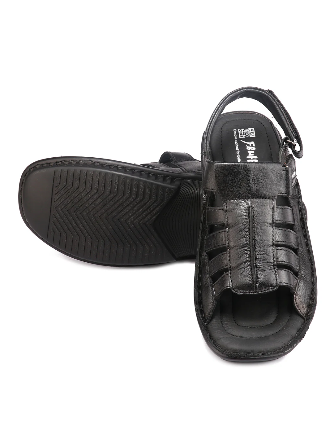 Red Chief Black Sandal for Men RC7018 001 - Image 5