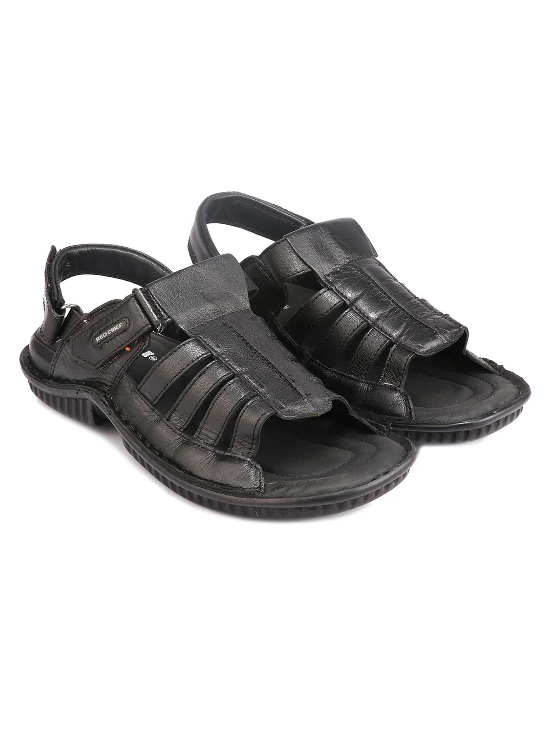 Red Chief Black Sandal for Men RC7018 001 - Image 7