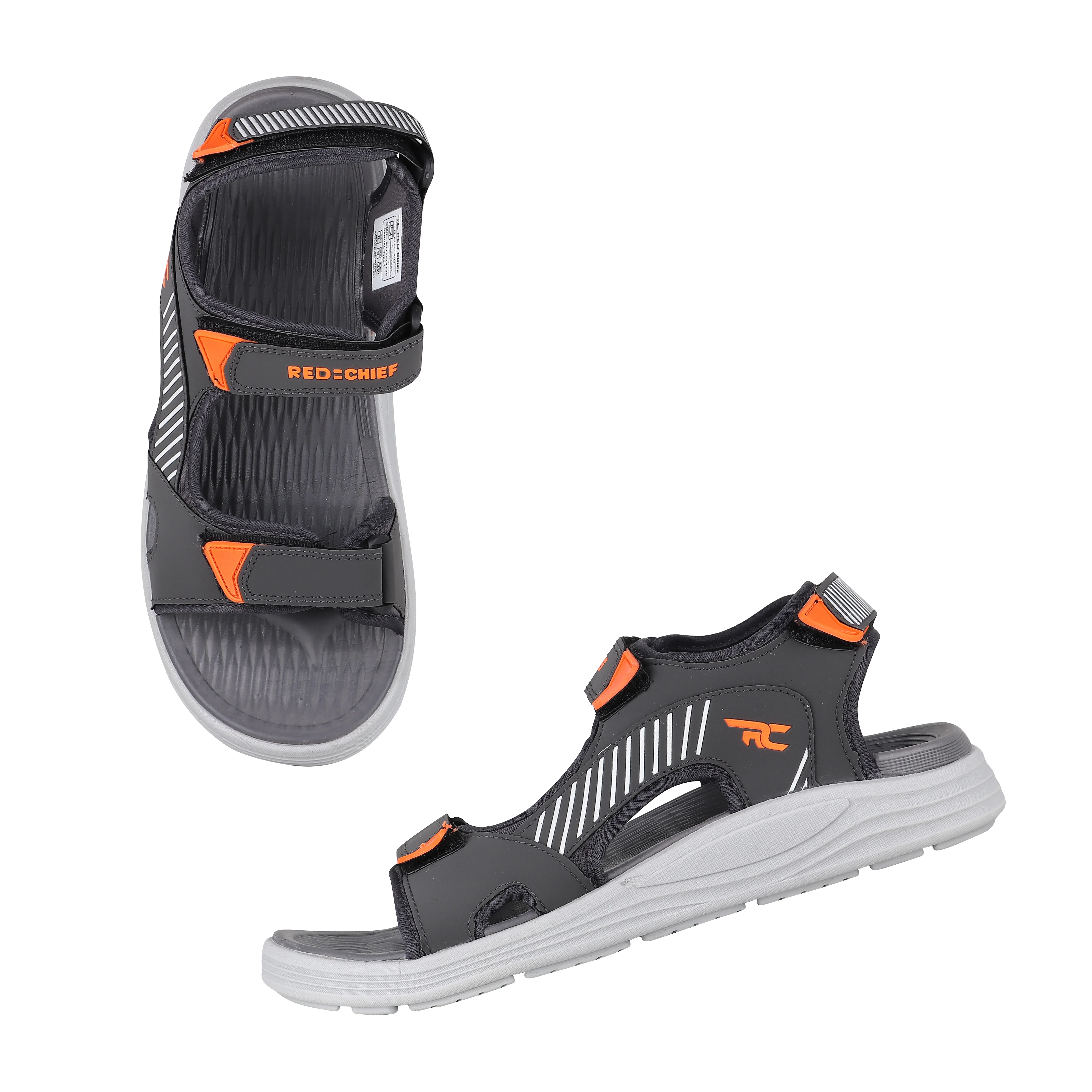 Red Chief Black-Grey Sandal for Men SM801 C1336 - Image 2