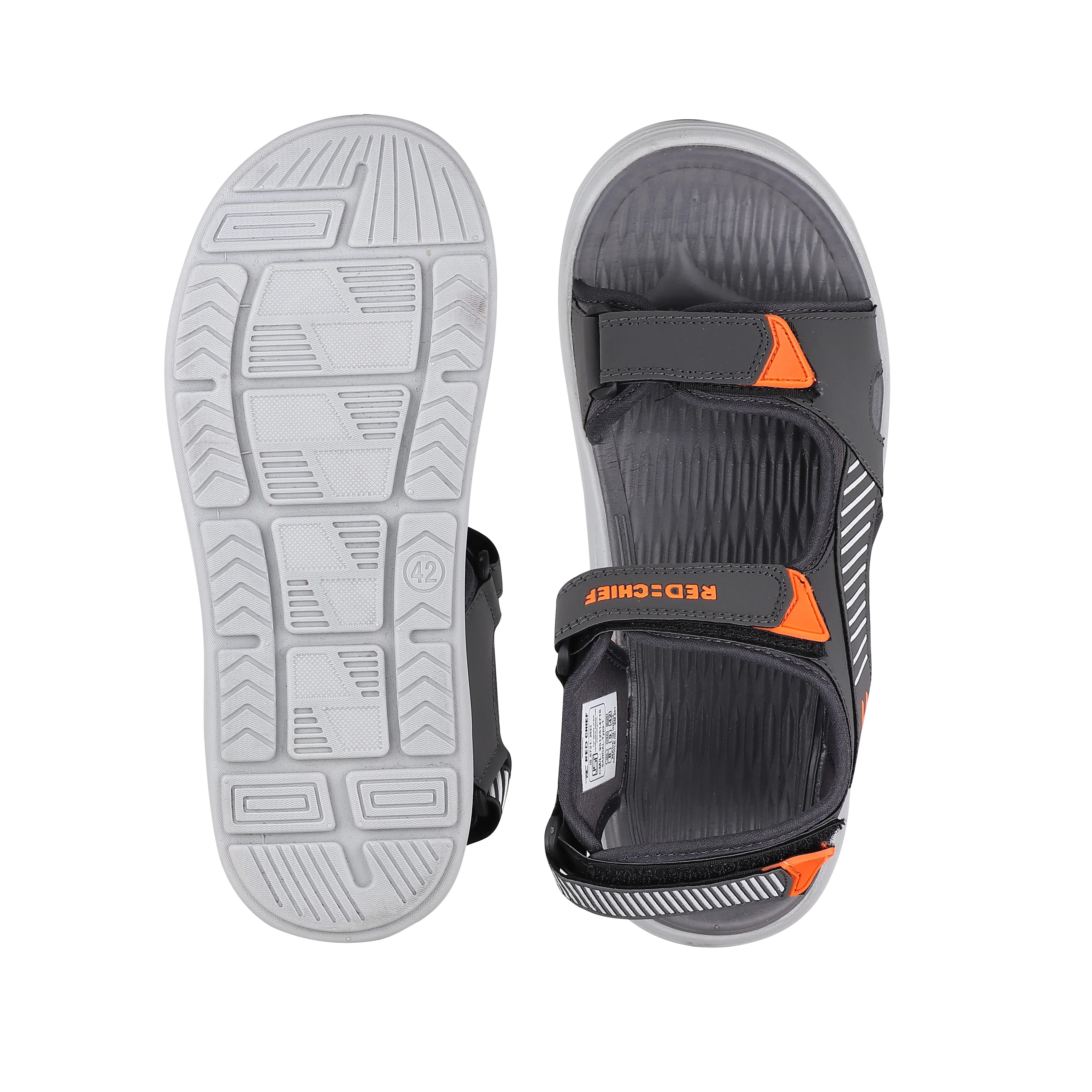 Red Chief Black-Grey Sandal for Men SM801 C1336 - Image 9