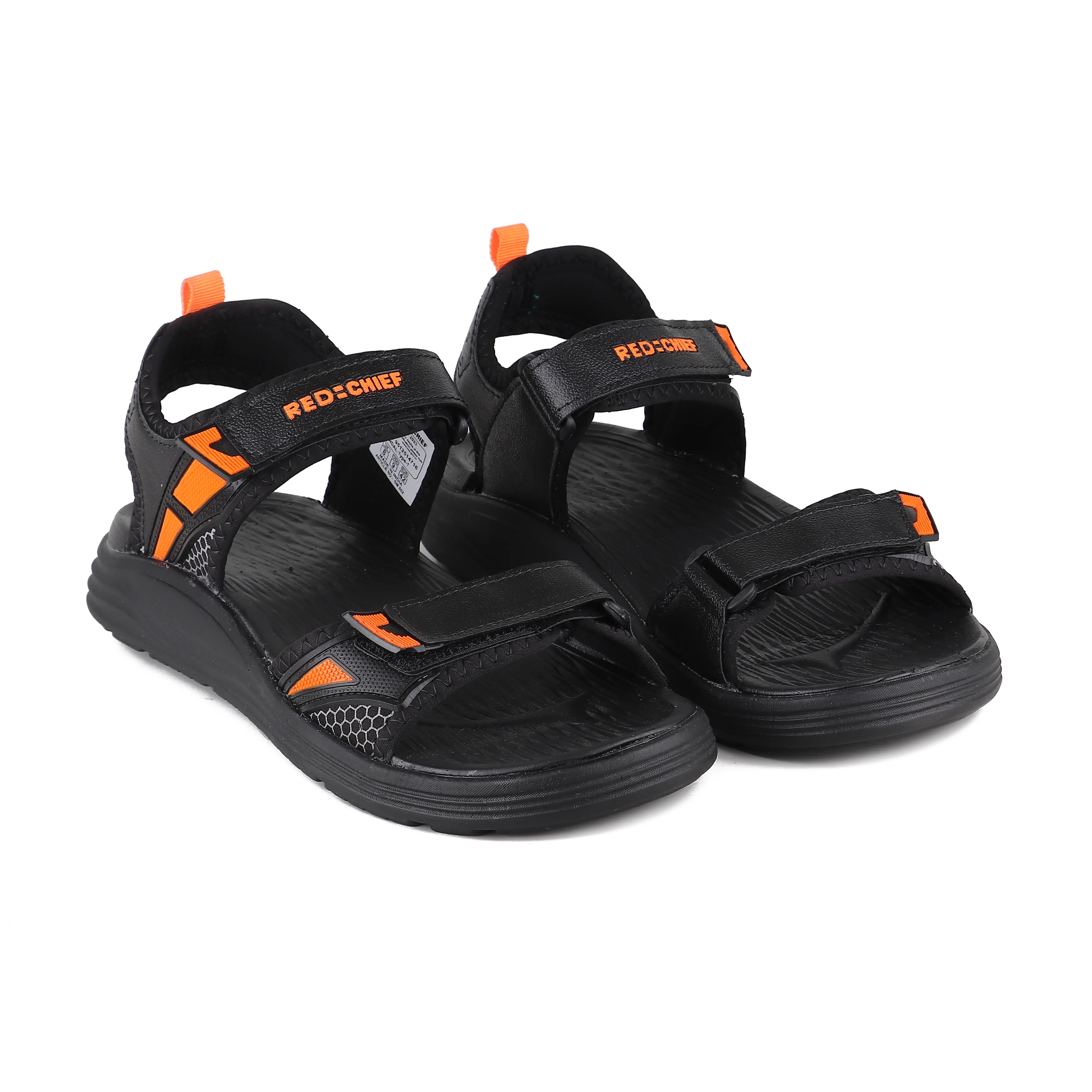 Red Chief Black Sandal for Men SM802 001 - Image 4