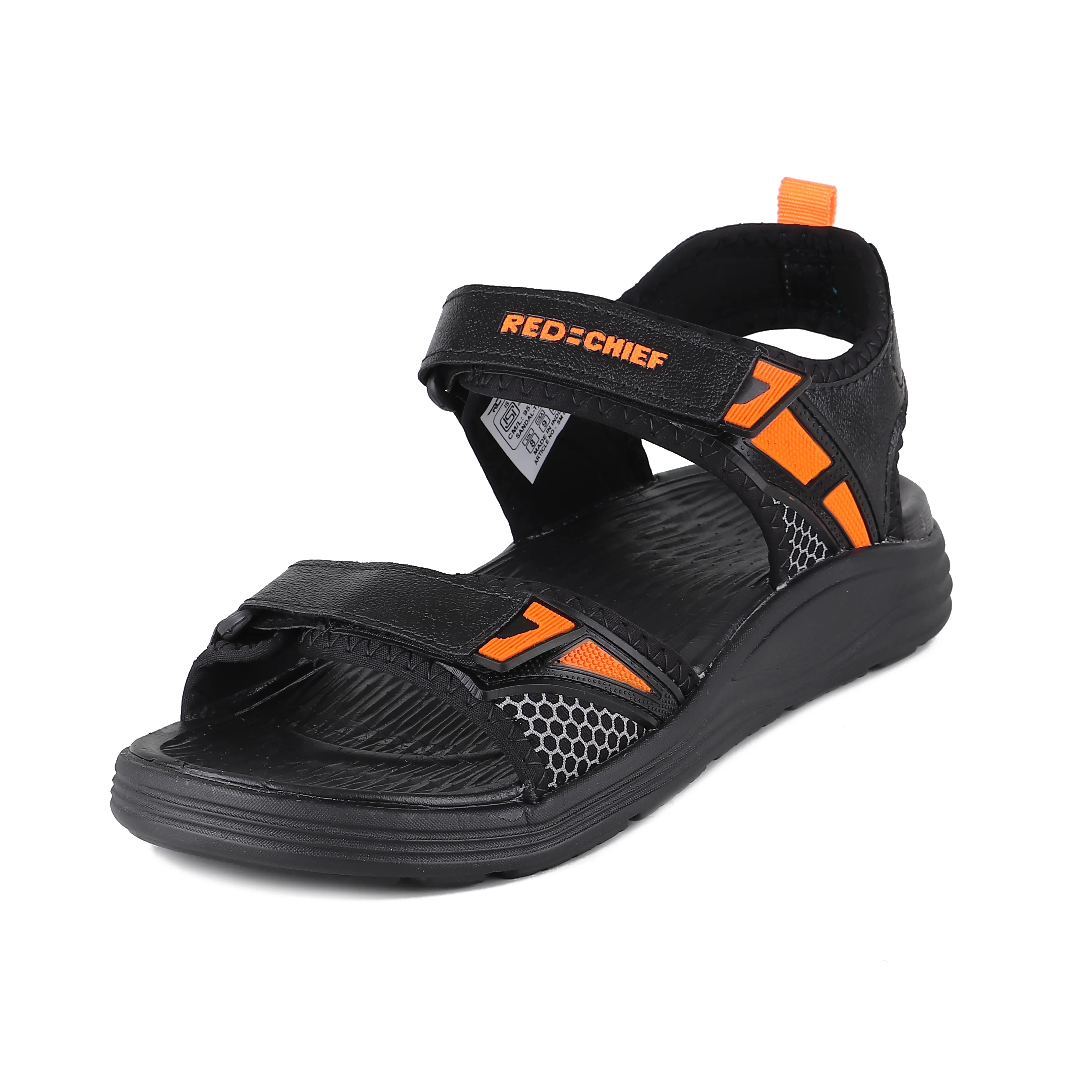 Red Chief Black Sandal for Men SM802 001 - Image 8