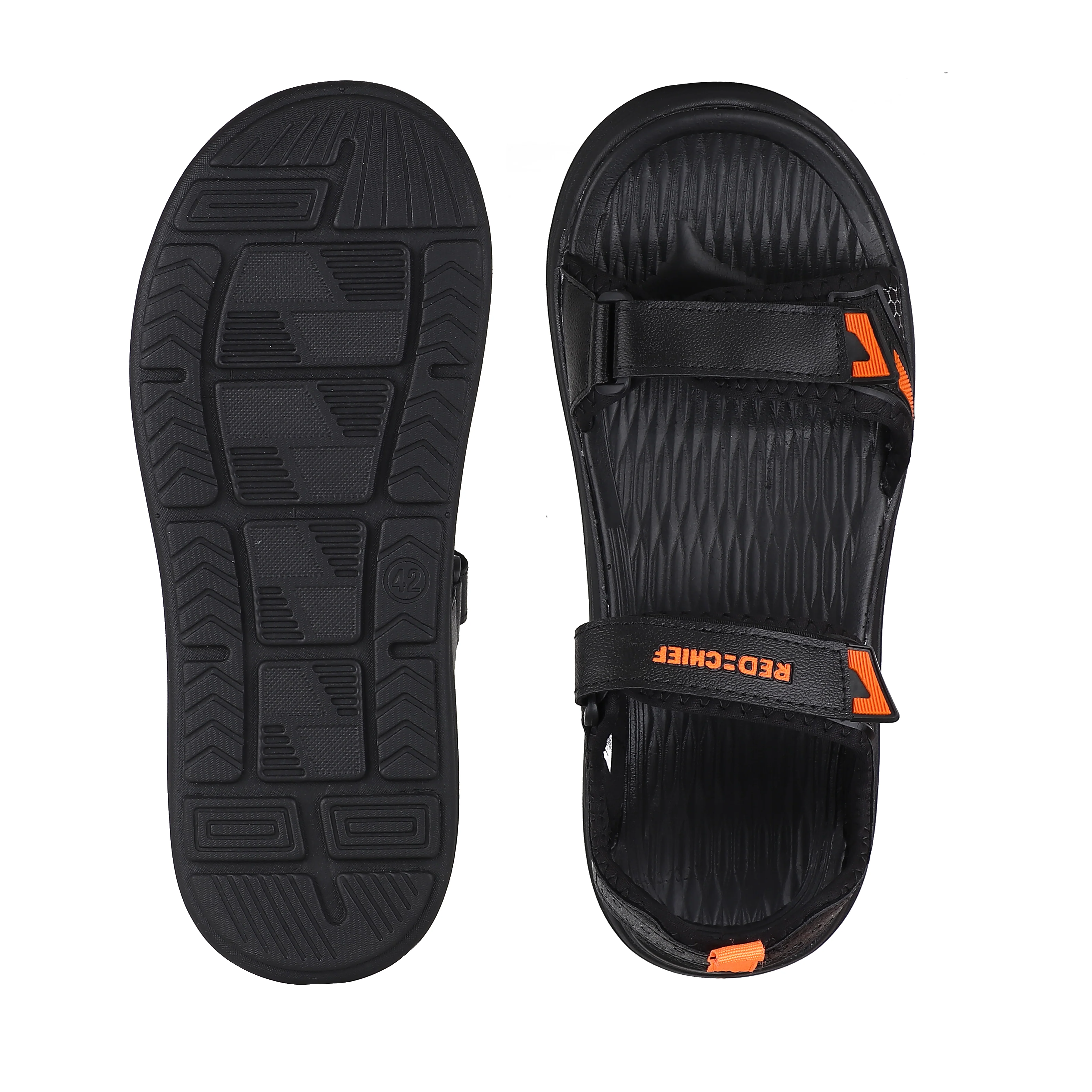 Red Chief Black Sandal for Men SM802 001 - Image 9