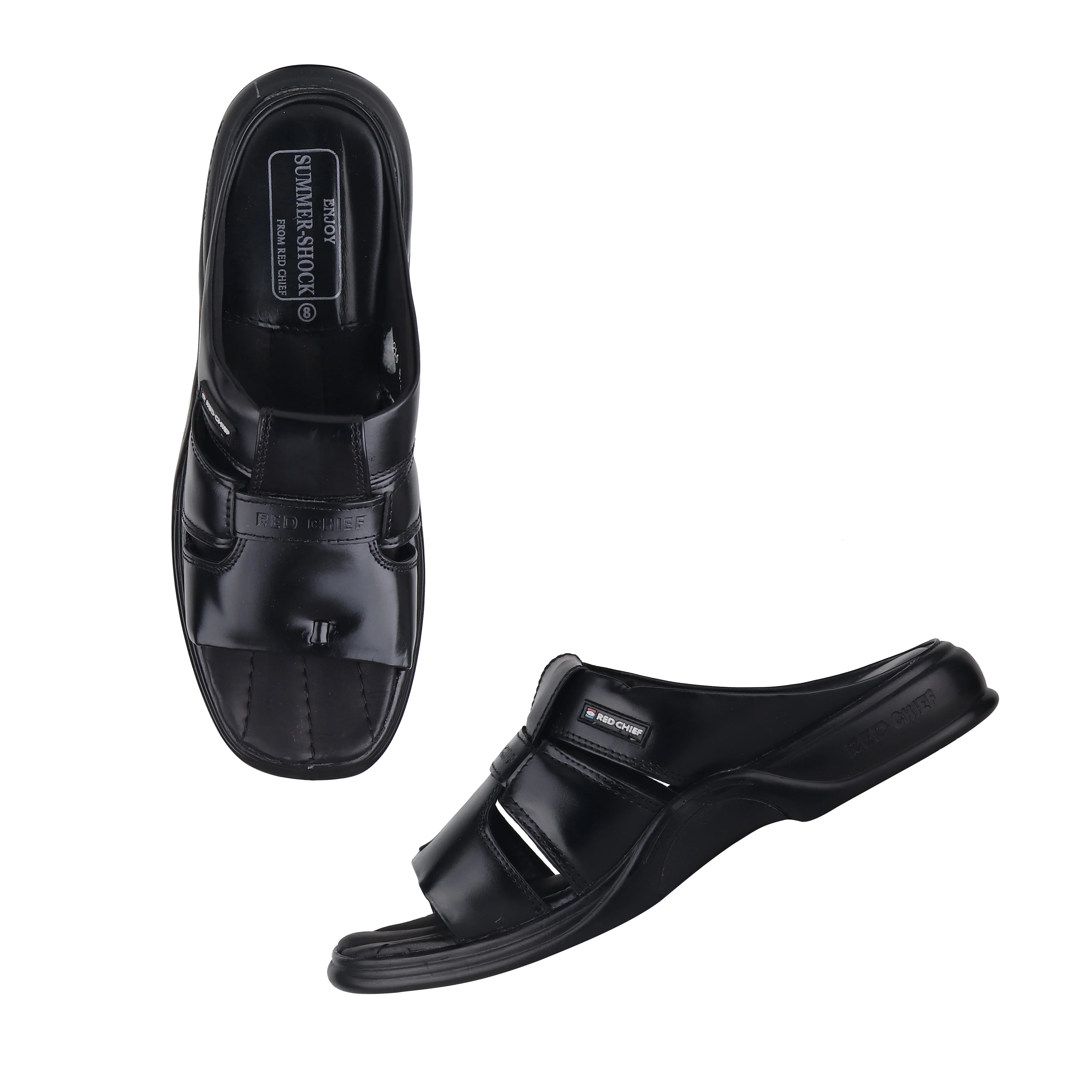 Red Chief Black Leather Formal Slipper For Men Rc0216 001 - Image 3