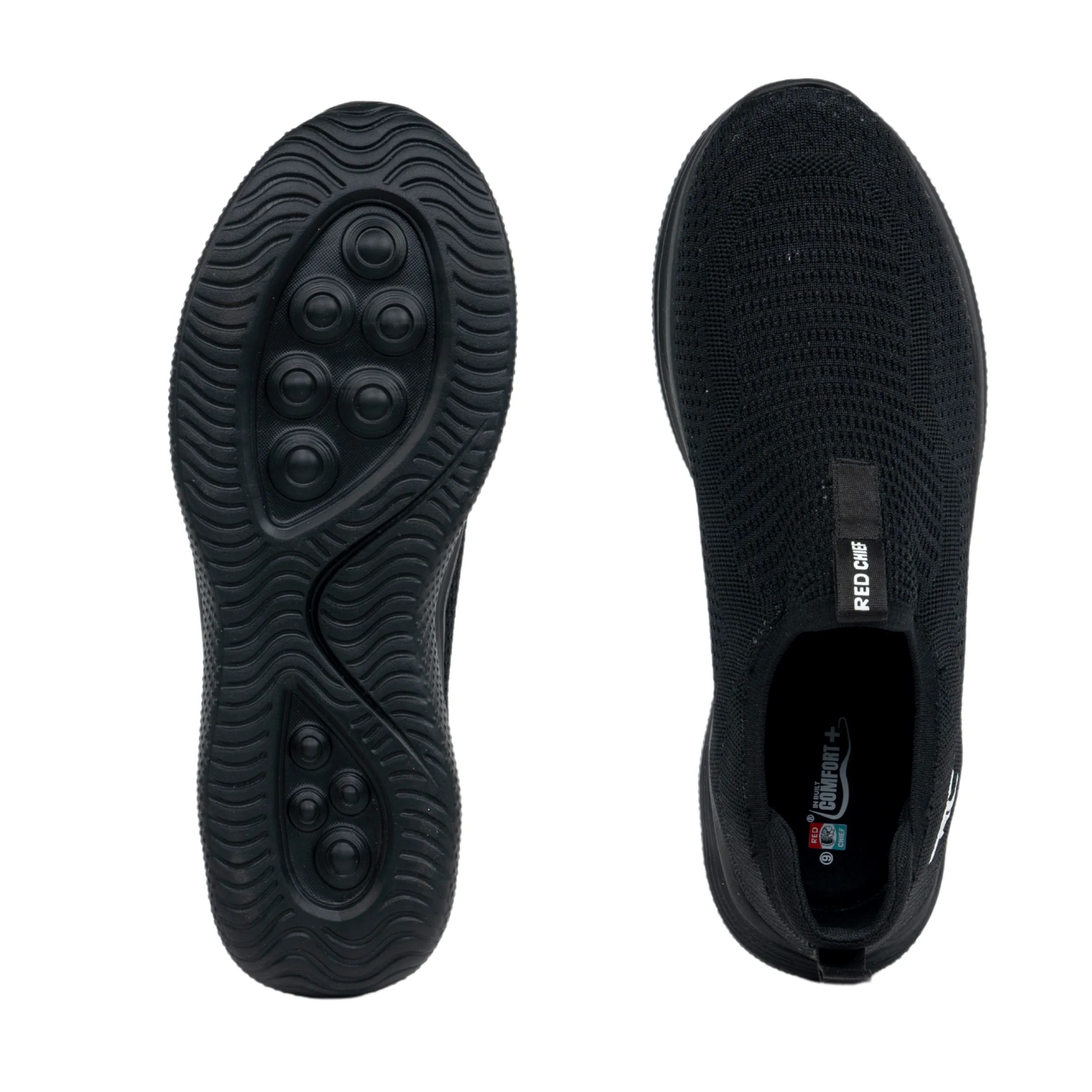 Red Chief Sports Black Walking Shoes for Men W7016 001 - Image 9
