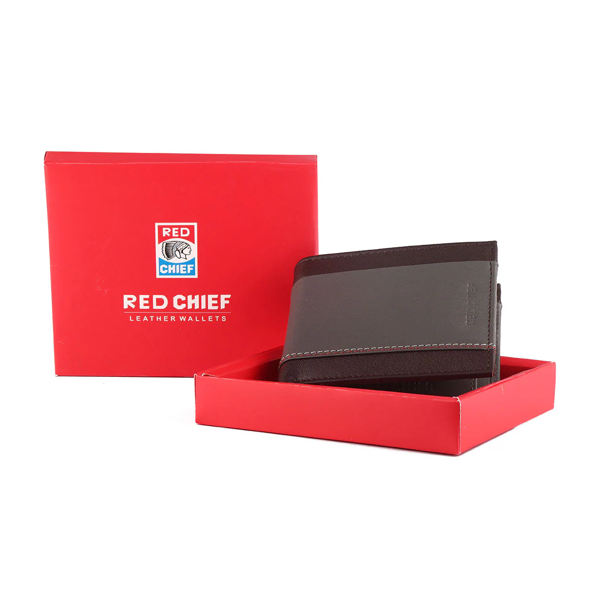 Red Chief Brown Grey Wallet for Men A90122 1250 - Image 4